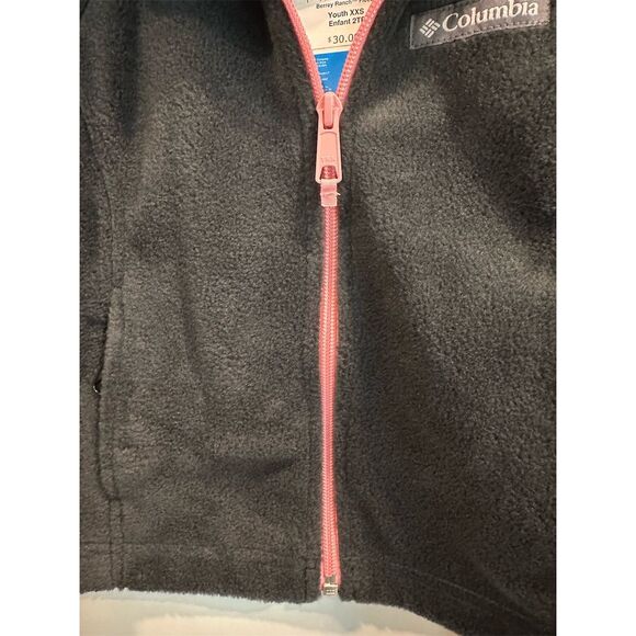 Columbia Youth Fleece Jacket Black Pink Trim Size XXS - Picture 4 of 6